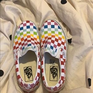 Rainbow checkered vans